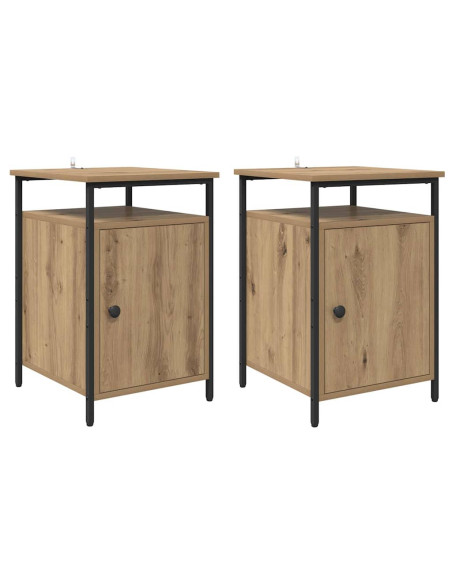 Armadio da Notte 2 pcs Rovere artigianale 40 x 42 x 60cm