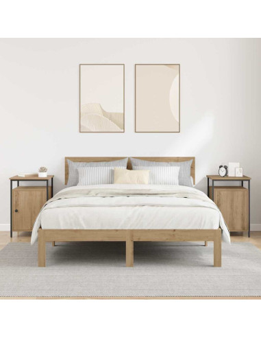 Armadio da Notte 2 pcs Rovere artigianale 40 x 42 x 60cm