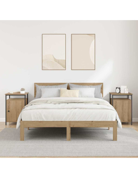 Armadio da Notte 2 pcs Rovere artigianale 40 x 42 x 60cm
