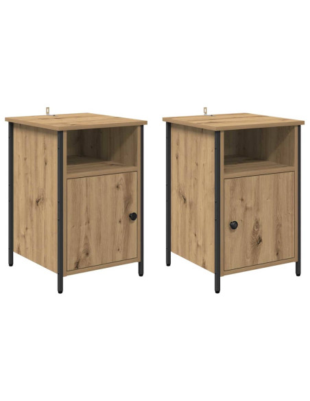 Armadio da Notte 2 pcs Rovere artigianale 40 x 42 x 60 cm