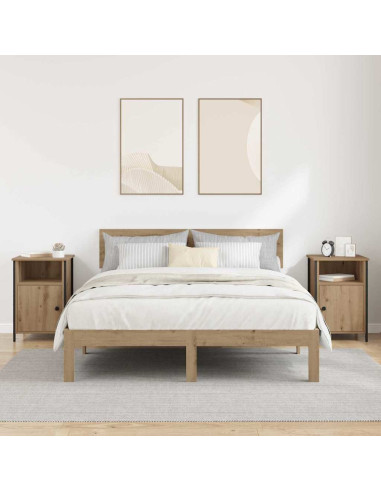Armadio da Notte 2 pcs Rovere artigianale 40 x 42 x 60 cm