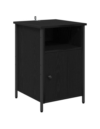 Armadio da Notte Rovere Nero 40 x 42 x 60 cm Legno multistrato