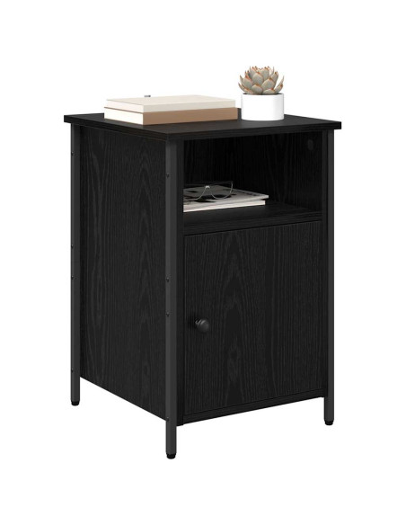 Armadio da Notte Rovere Nero 40 x 42 x 60 cm Legno multistrato