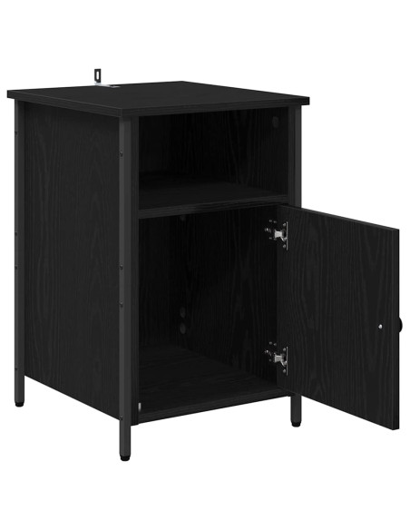 Armadio da Notte Rovere Nero 40 x 42 x 60 cm Legno multistrato