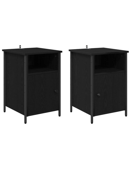 Armadio da Notte 2 pcs Rovere Nero 40 x 42 x 60 cm