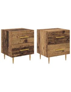 Armadio da Notte 2 pcs Legno vecchio 40 x 35 x 47,5 cm 2