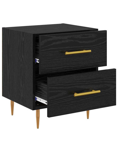 Armadio da Notte con cassetto Rovere Nero 40 x 35 x 47,5 cm