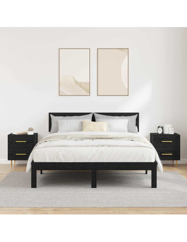 Armadio da Notte 2 pcs Rovere Nero 40 x 35 x 47,5 cm