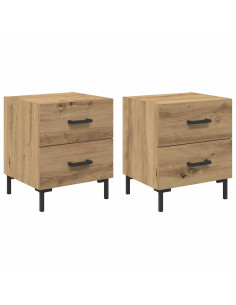 Armadio da Notte 2 pcs Rovere artigianale 40 x 35 x 47,5 cm 2