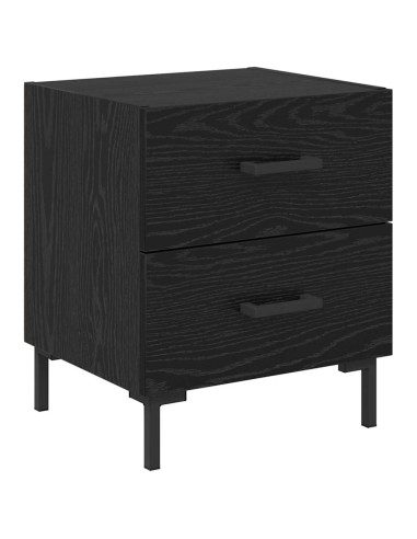 Armadio da Notte con cassetto Rovere Nero 40 x 35 x 47,5 cm