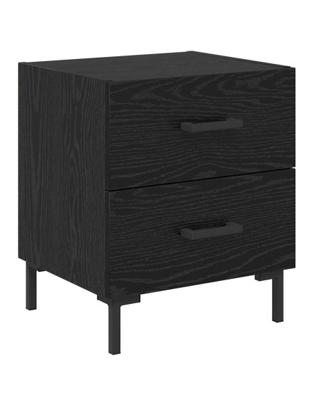 Armadio da Notte con cassetto Rovere Nero 40 x 35 x 47,5 cm