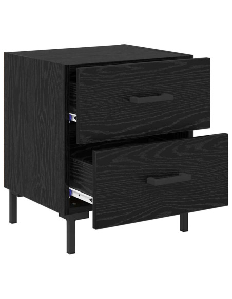 Armadio da Notte con cassetto Rovere Nero 40 x 35 x 47,5 cm