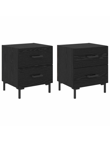 Armadio da Notte 2 pcs Rovere Nero 40 x 35 x 47,5 cm