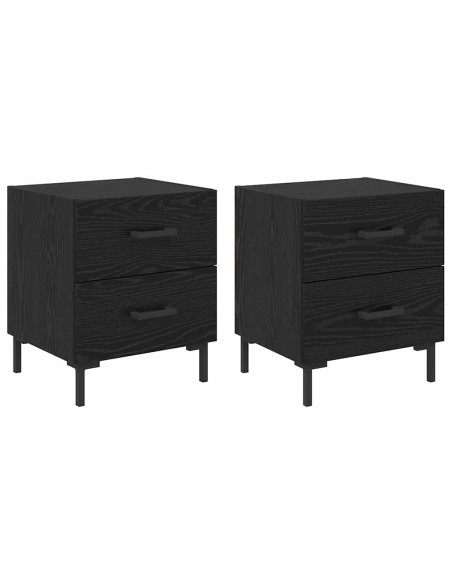 Armadio da Notte 2 pcs Rovere Nero 40 x 35 x 47,5 cm