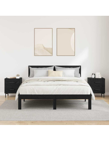 Armadio da Notte 2 pcs Rovere Nero 40 x 35 x 47,5 cm