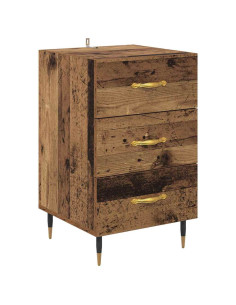 Armadio da Notte con cassetto Legno vecchio 40 x 40 x 66 cm 2