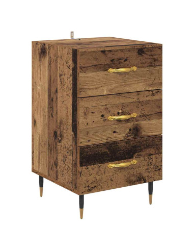 Armadio da Notte con cassetto Legno vecchio 40 x 40 x 66 cm
