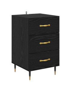 Armadio da Notte Rovere Nero 40 x 40 x 66 cm Legno multistrato 2