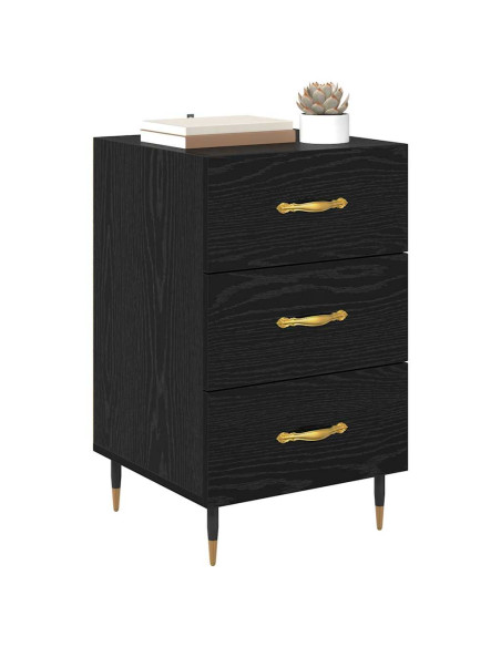 Armadio da Notte Rovere Nero 40 x 40 x 66 cm Legno multistrato