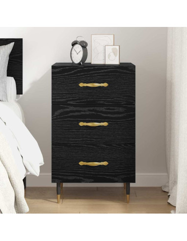 Armadio da Notte Rovere Nero 40 x 40 x 66 cm Legno multistrato