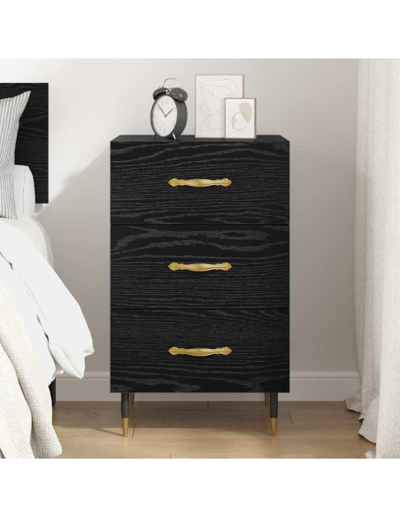 Armadio da Notte Rovere Nero 40 x 40 x 66 cm Legno multistrato