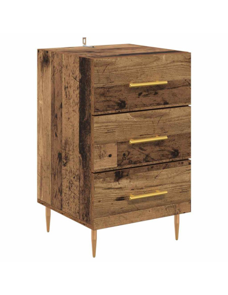 Armadio da Notte con cassetto Legno vecchio 40 x 40 x 66 cm