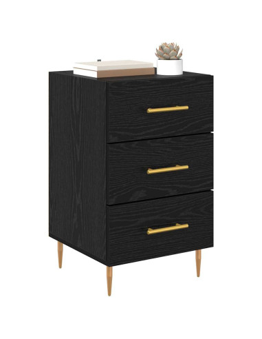 Armadio da Notte Rovere Nero 40 x 40 x 66 cm Legno multistrato