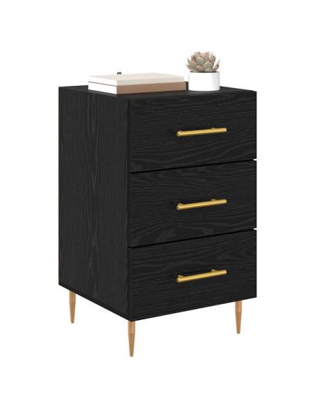 Armadio da Notte Rovere Nero 40 x 40 x 66 cm Legno multistrato
