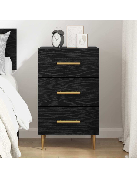 Armadio da Notte Rovere Nero 40 x 40 x 66 cm Legno multistrato