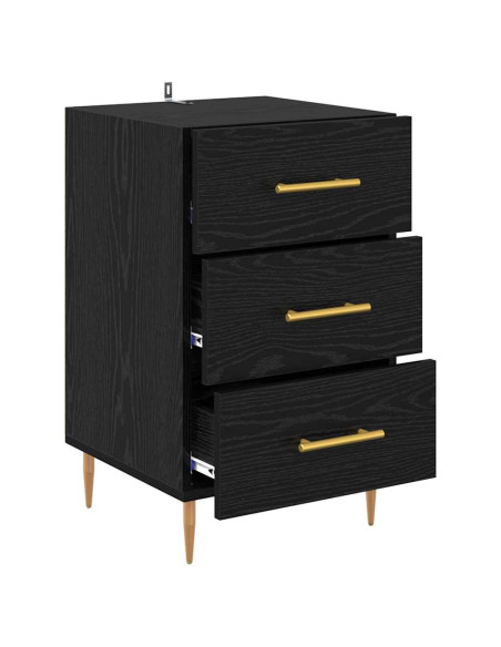 Armadio da Notte Rovere Nero 40 x 40 x 66 cm Legno multistrato