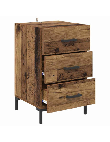 Armadio da Notte con cassetto Legno vecchio 40 x 40 x 66 cm