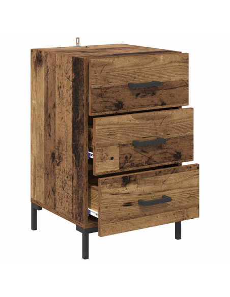 Armadio da Notte con cassetto Legno vecchio 40 x 40 x 66 cm