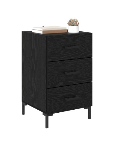 Armadio da Notte Rovere Nero 40 x 40 x 66 cm Legno multistrato