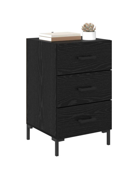 Armadio da Notte Rovere Nero 40 x 40 x 66 cm Legno multistrato