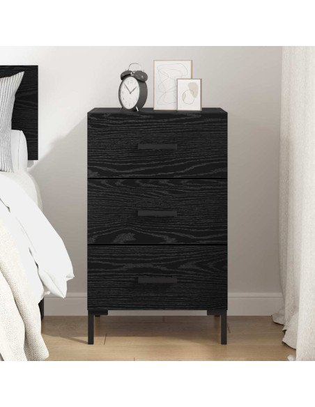 Armadio da Notte Rovere Nero 40 x 40 x 66 cm Legno multistrato