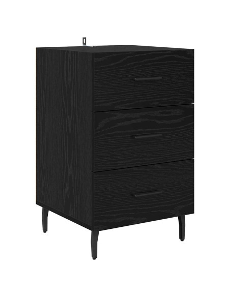 Armadio da Notte Rovere Nero 40 x 40 x 66 cm Legno multistrato