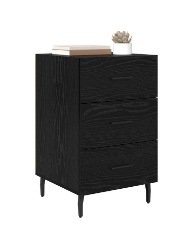 Armadio da Notte Rovere Nero 40 x 40 x 66 cm Legno multistrato