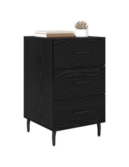 Armadio da Notte Rovere Nero 40 x 40 x 66 cm Legno multistrato