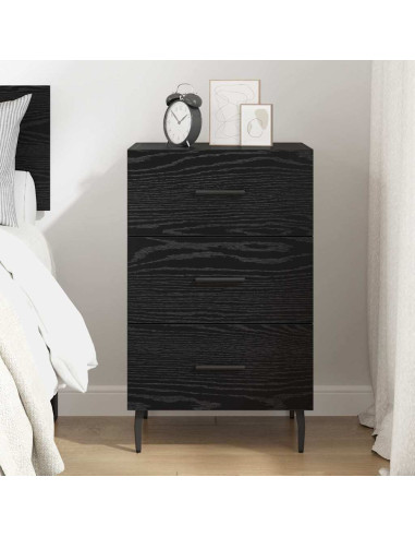 Armadio da Notte Rovere Nero 40 x 40 x 66 cm Legno multistrato