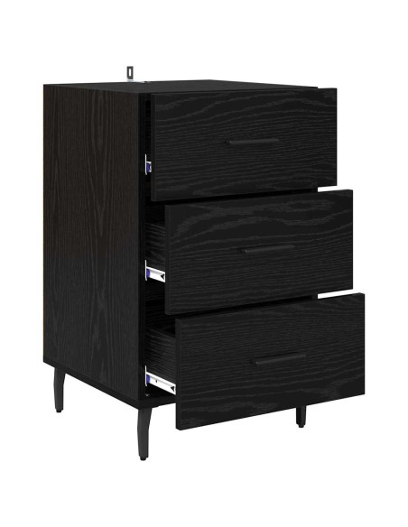 Armadio da Notte Rovere Nero 40 x 40 x 66 cm Legno multistrato