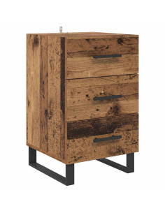 Armadio da Notte con cassetto Legno vecchio 40 x 40 x 66 cm 2