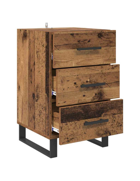 Armadio da Notte con cassetto Legno vecchio 40 x 40 x 66 cm