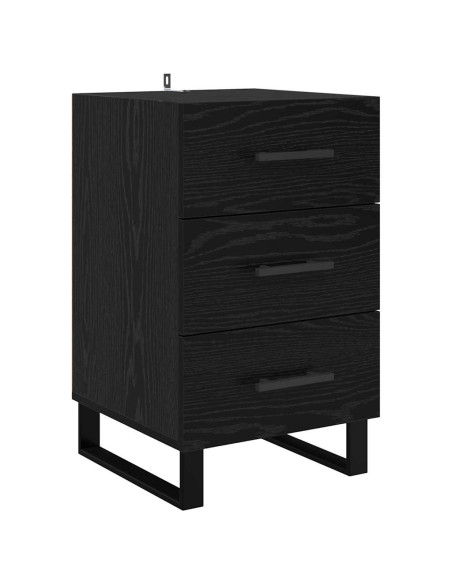 Armadio da Notte Rovere Nero 40 x 40 x 66 cm Legno multistrato