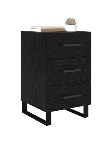Armadio da Notte Rovere Nero 40 x 40 x 66 cm Legno multistrato