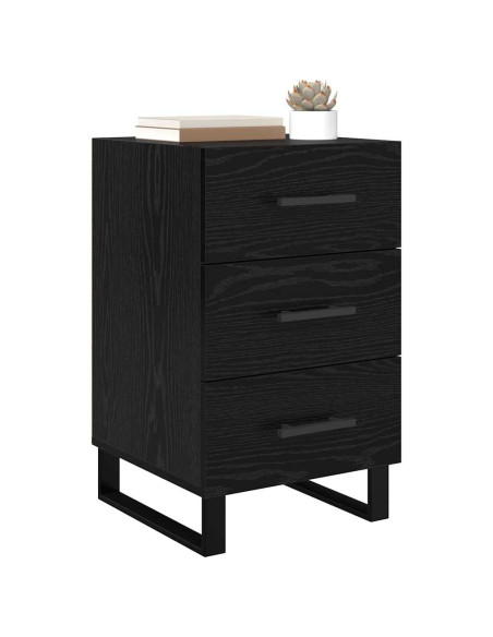 Armadio da Notte Rovere Nero 40 x 40 x 66 cm Legno multistrato