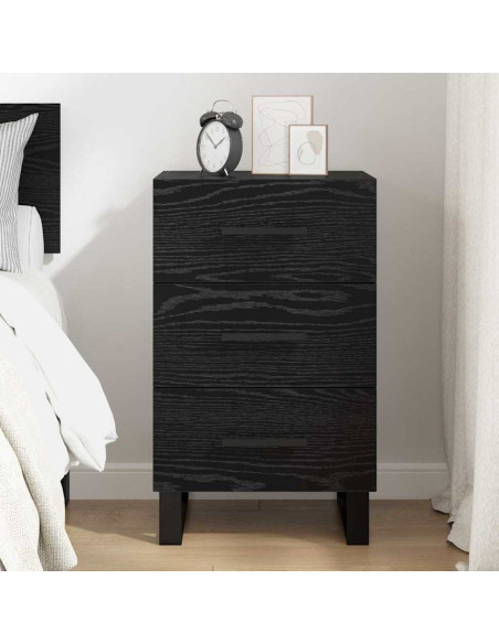 Armadio da Notte Rovere Nero 40 x 40 x 66 cm Legno multistrato