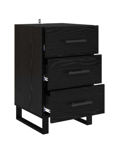 Armadio da Notte Rovere Nero 40 x 40 x 66 cm Legno multistrato