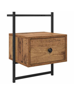 Armadio da Notte con cassetto Legno vecchio 35 x 30 x 51 cm 2