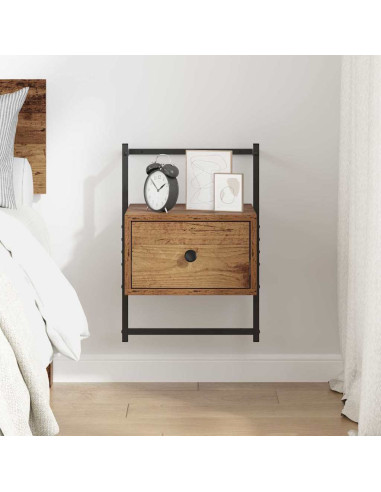 Armadio da Notte con cassetto Legno vecchio 35 x 30 x 51 cm