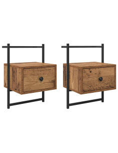 Armadio da Notte 2 pcs Legno vecchio 35 x 30 x 51 cm 2